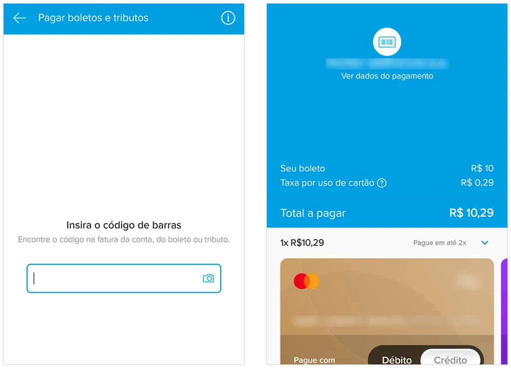 Mercado Pago pode ser usado para pagar boletos com cartão de crédito (Imagem: Captura de tela/André Magalhães/Canaltech)