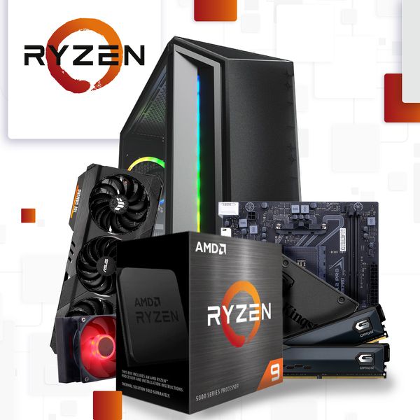 PC Gamer Ryzen 5 5600, RTX 3070 Ti, 16(2x8GB) 3200CL16, SSD 480GB SATA, 750W 80+Gold, Montech X2MESH