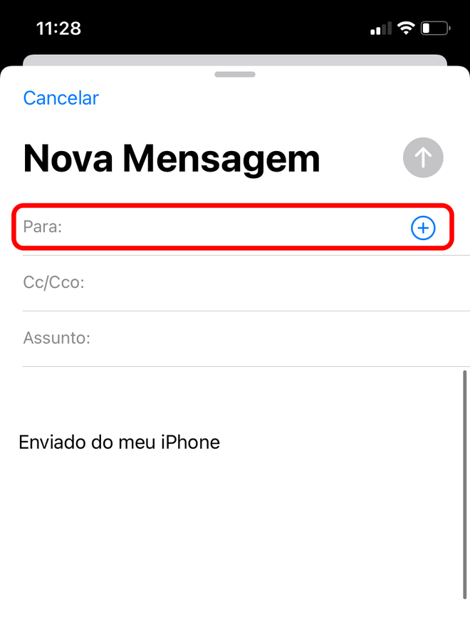 Adicione contas de e-mail para enviar a mensagem -  Captura de tela: Thiago Furquim (Canaltech)