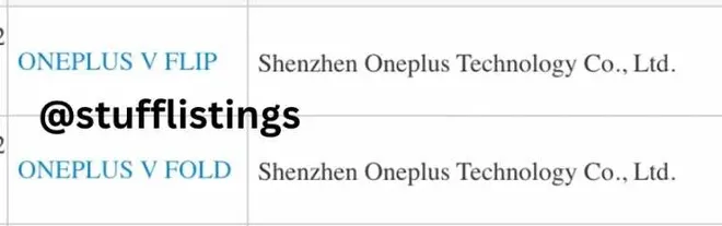 Dobráveis da OnePlus ganharam nomes comerciais (Imagem: Twitter/@stufflistings) 