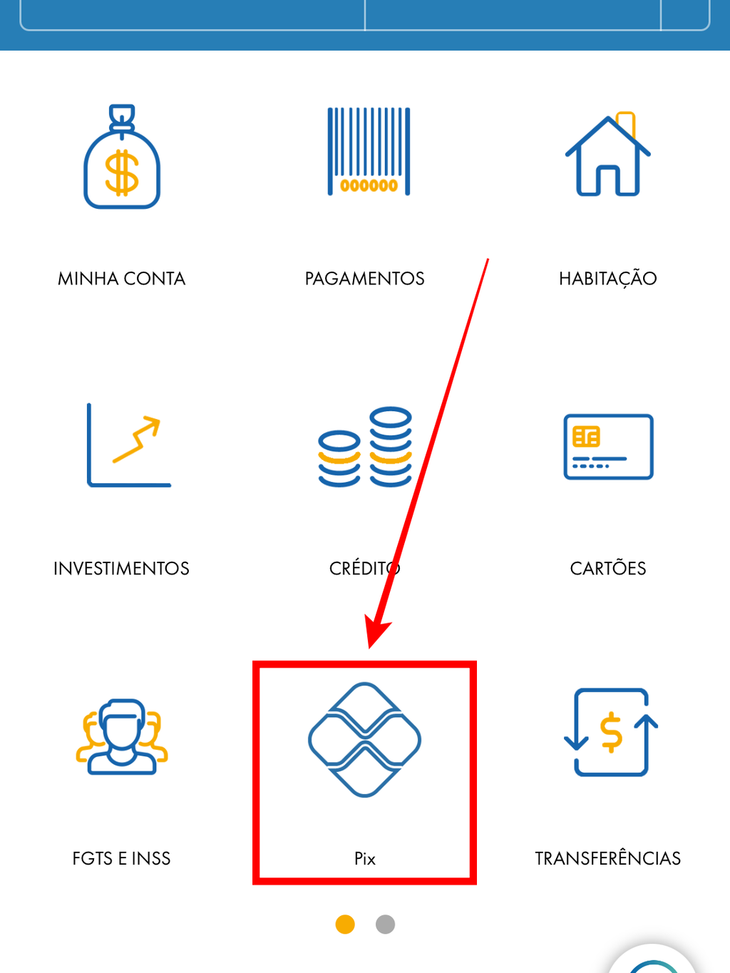 O app da Caixa já tem uma seção inteira dedicada ao Pix. É por ela que vamos ajustar os limites de transferência (Captura de tela: Caio Carvalho/Canaltech)