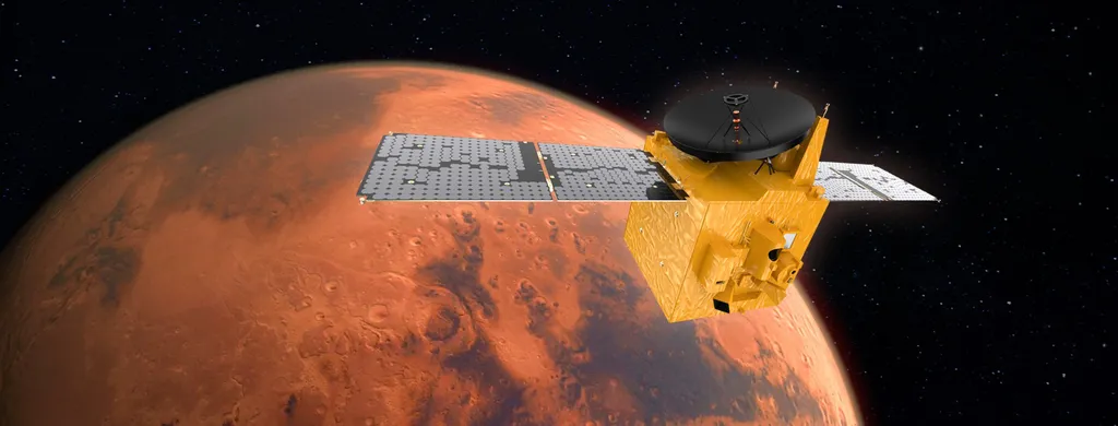 A missão Hope chegou ao Planeta Vermelho em fevereiro de 2021 (Imagem: Reprodução/MBRSC/UAE)