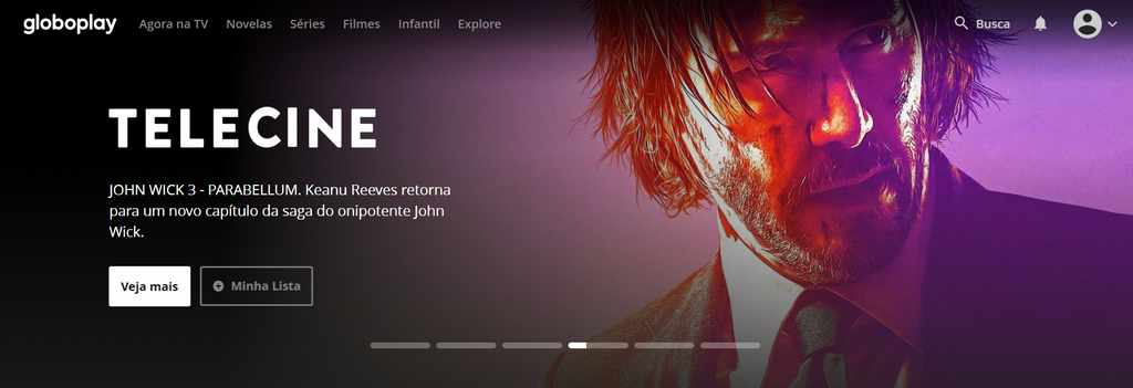Telecine já é destaque dentro da interface do Globoplay (Captura de tela: Durval Ramos/Canaltech)