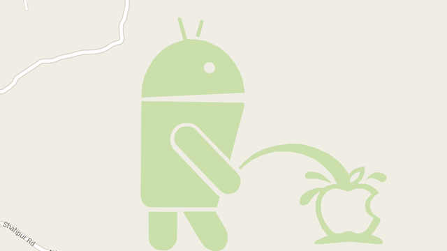Google pede desculpas pela imagem de mascote urinando no logo da Apple