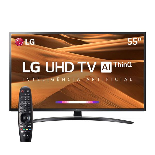 Smart TV LED 55" UHD 4K LG 55UM7470PSA ThinQ AI Inteligência Artificial com IoT, HDR Ativo, WebOS 4.5, DTS Virtual X, Controle Smart Magic e Bluetooth [CUPOM]