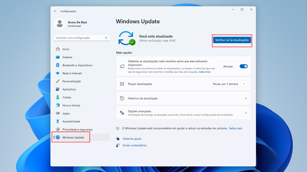 Como atualizar o Windows (Imagem: Captura de tela/Bruno De Blasi/Canaltech)