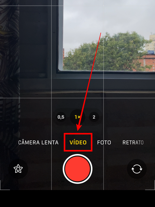 No app de Câmera, mude para a função vídeo (Captura de tela: Caio Carvalho/Canaltech)