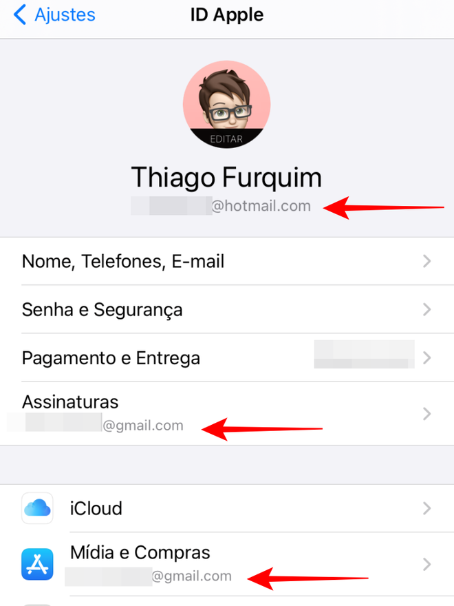 Com a confirmação de nova conta, você poderá gerenciar compras em outro ID Apple - Captura de tela: Thiago Furquim (Canaltech)