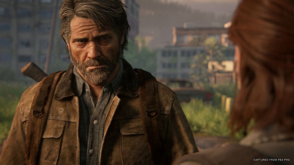 A cara do Joel do jogo está um pouco mais judiada que a do Pedro Pascal (Imagem: Naughty Dog)