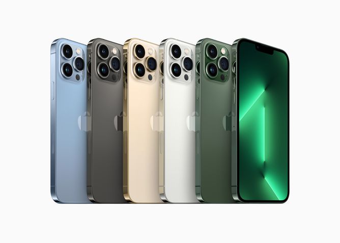Linha iPhone 13 Pro com todas as cores