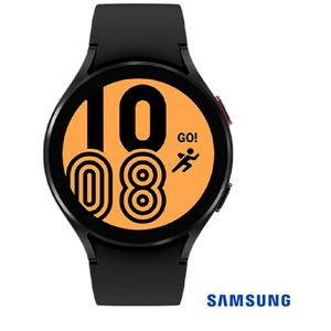 Galaxy Watch4 BT 44mm Samsung Preto com 1,4", Pulseira de Fluorelastômero, Bluetooth e 16GB [NO PIX]