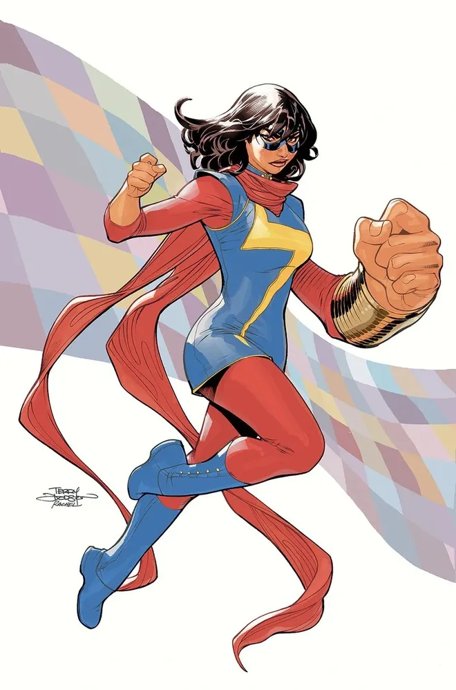 O visual da Ms. Marvel nos quadrinhos vai ser muito bem recriado no MCU (Imagem: Divulgação/Marvel Coomics)