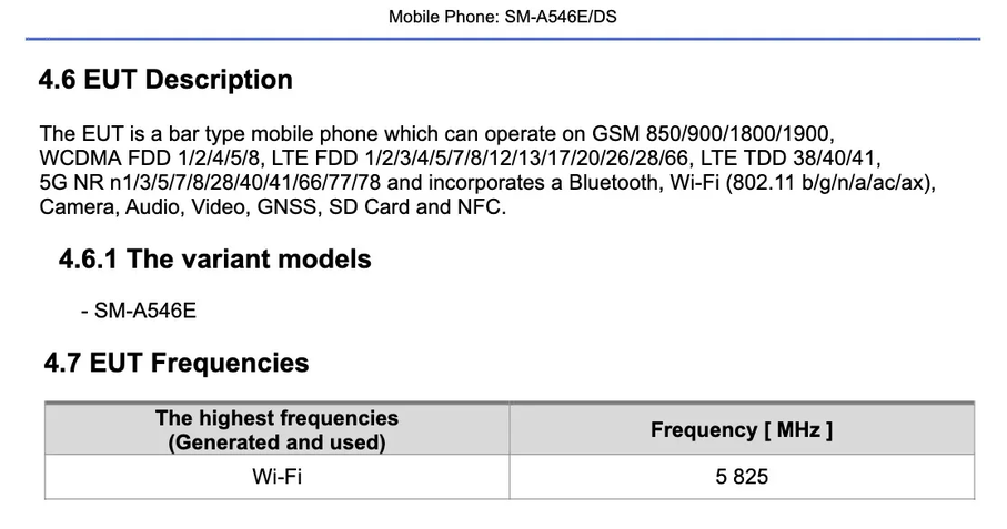 Samsung Galaxy A54 5G Certificação FCC 1 Samsung Galaxy A54 5G Certificação FCC 1