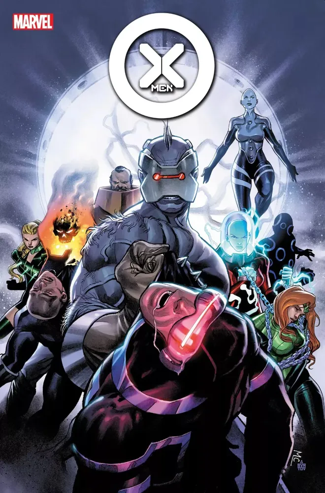 Capa de X-Men nº 15 com Ciclope caindo perante os Filhos do Cofre (Imagem: Reprodução/Marvel)