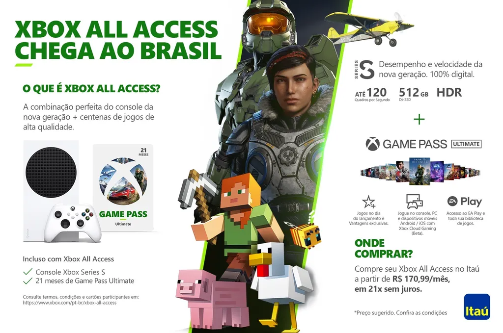 Xbox Series S e Game Pass Ultimate em 21 vezes sem juros: esse é o All Access (Imagem: Divulgação/ Microsoft)