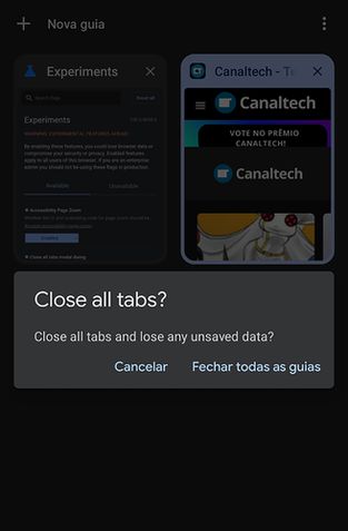 Chrome pedirá para usuário confirmar antes de fechar todas as guias no  Android - Canaltech