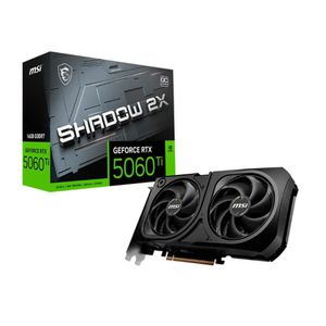 Placa de Vídeo MSI RTX 5060 Ti 16G SHADOW 2X OC PLUS Geforce NVIDIA, 16GB GDDR7, 128 bits, 2617 MHz, DLSS 4, Ray Tracing