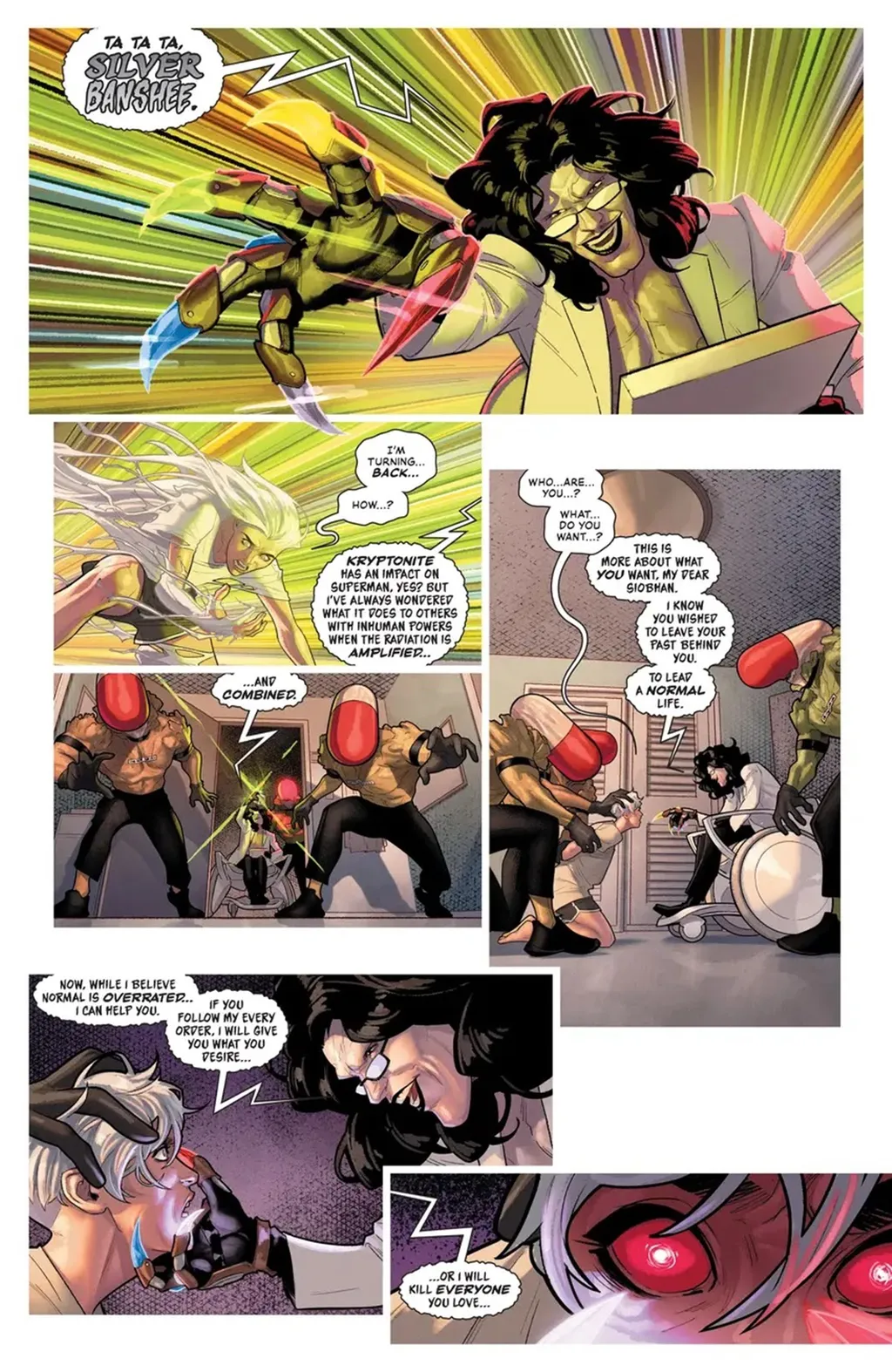 Banshee de Prata é a nova vilão afetada pelos experimentos dos cientistas Dr. Pharm e Graft (Imagem: Reprodução/DC Comics)
