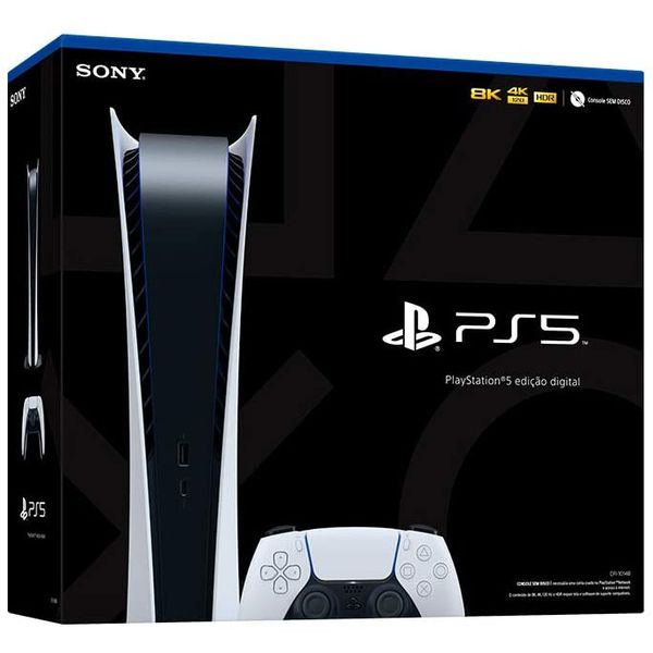 Console Playstation 5 Digital Edition 825GB SSD + Controle Sem Fio DualSense - Branco