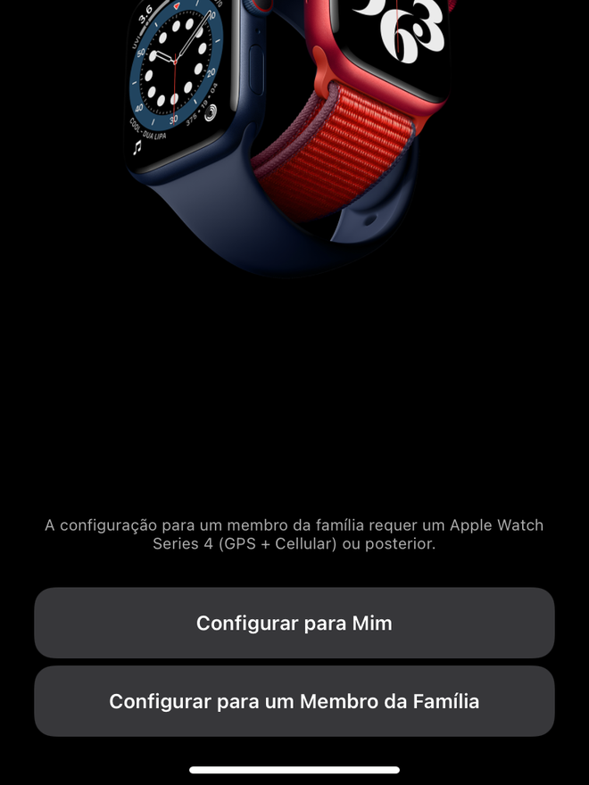 Comece o emparelhamento do seu novo Apple Watch. Captura de tela: Lucas Wetten (Canaltech)