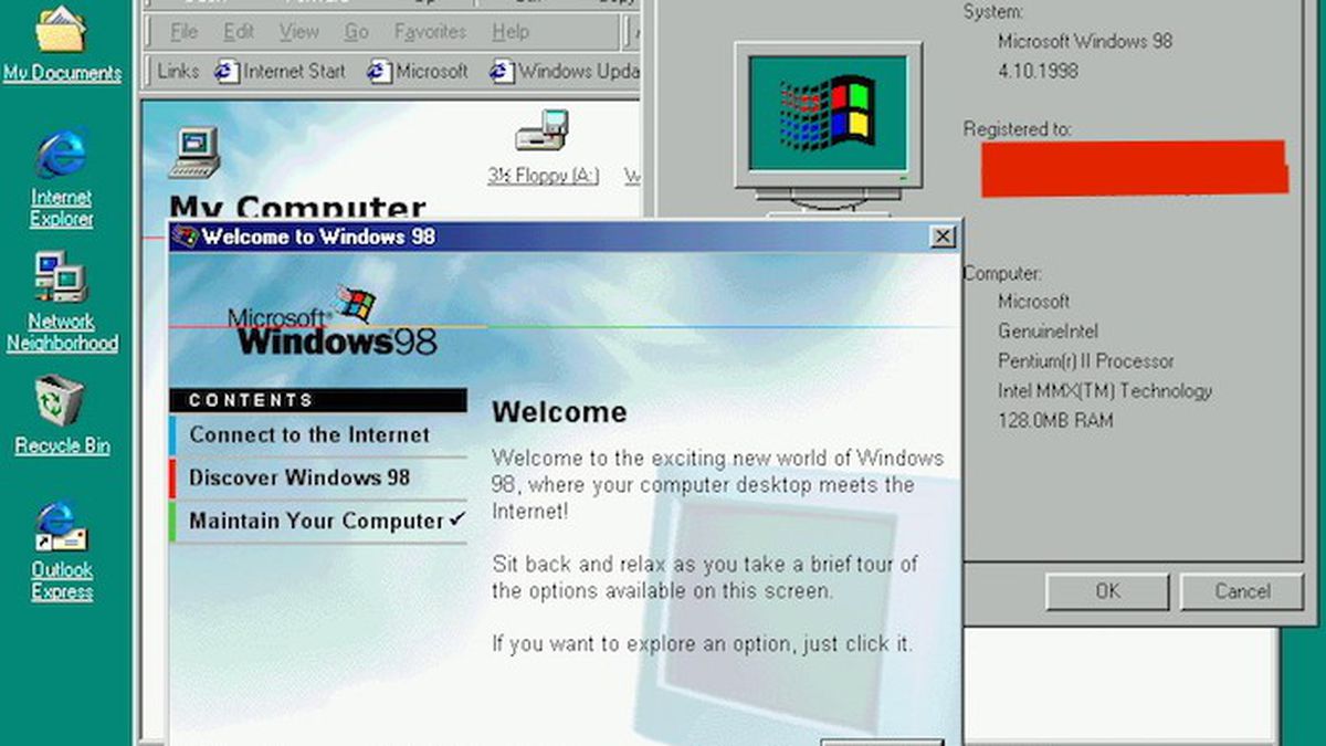 Viajando de volta para os anos 2000: explorando o Windows 98 e