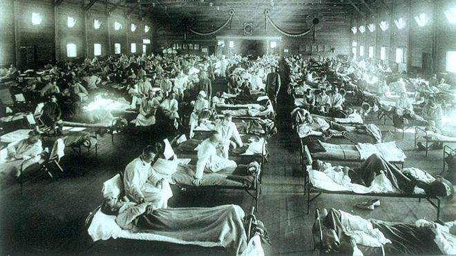 Hospitais de campanha no auge da Gripe Espanhola (Foto: US Museum of Health and Medicine/Arquivo)