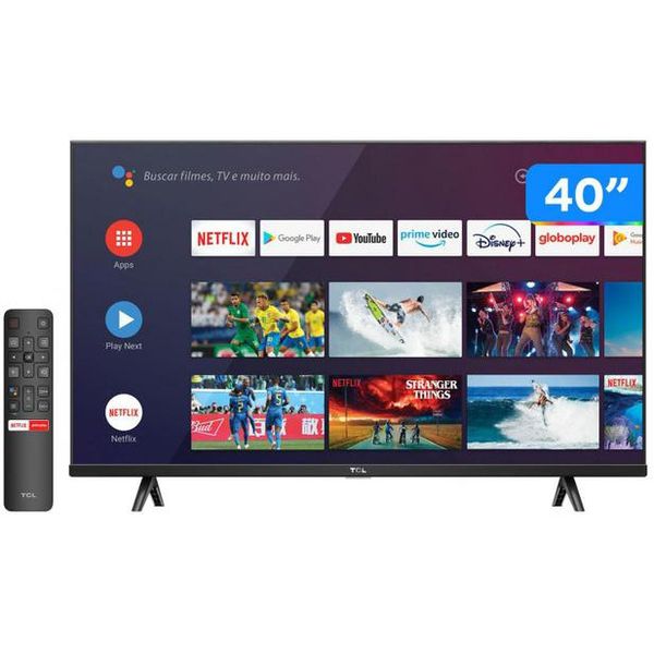 Smart TV 40” Full HD LED TCL S615 VA 60Hz - Android Wi-Fi e Bluetooth 2 HDMI 1 USB [CUPOM]