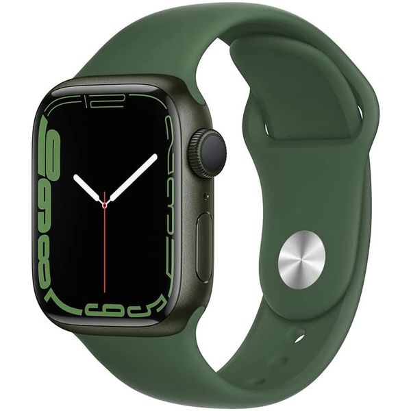 Apple Watch Series 7 GPS, Caixa em alumínio verde de 41 mm com Pulseira esportiva trevo