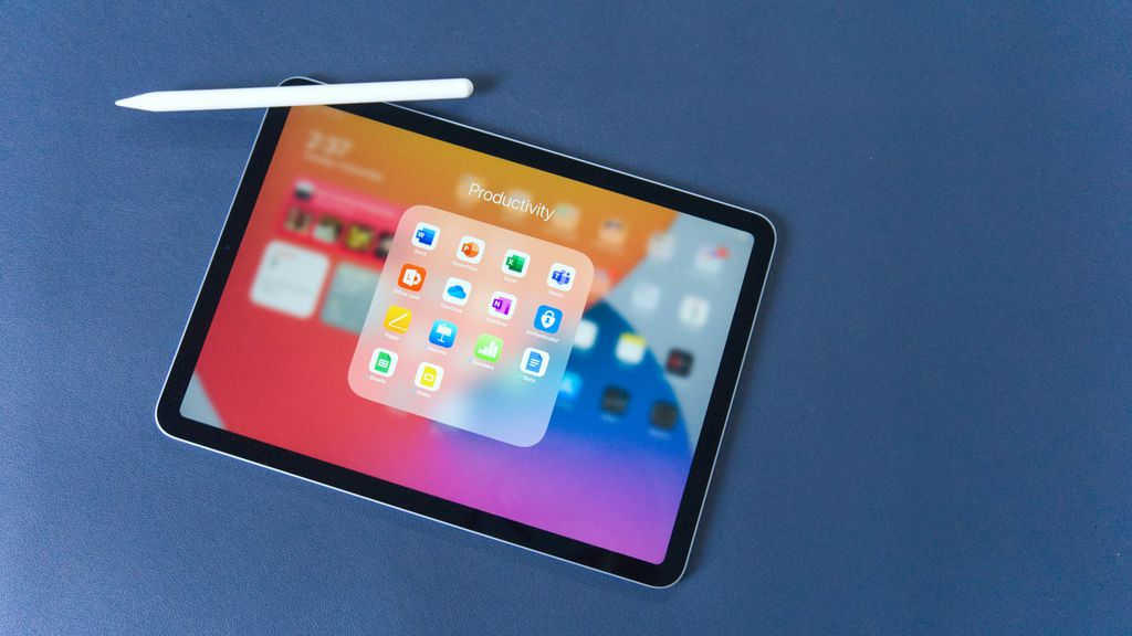 Apps de produtividade em um tablet