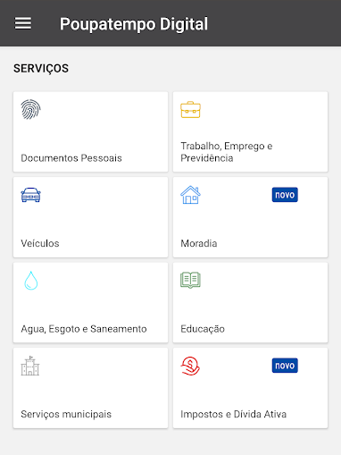 Escolha uma das opções para visualizar os serviços disponíveis (Imagem: André Magalhães/Captura de tela)