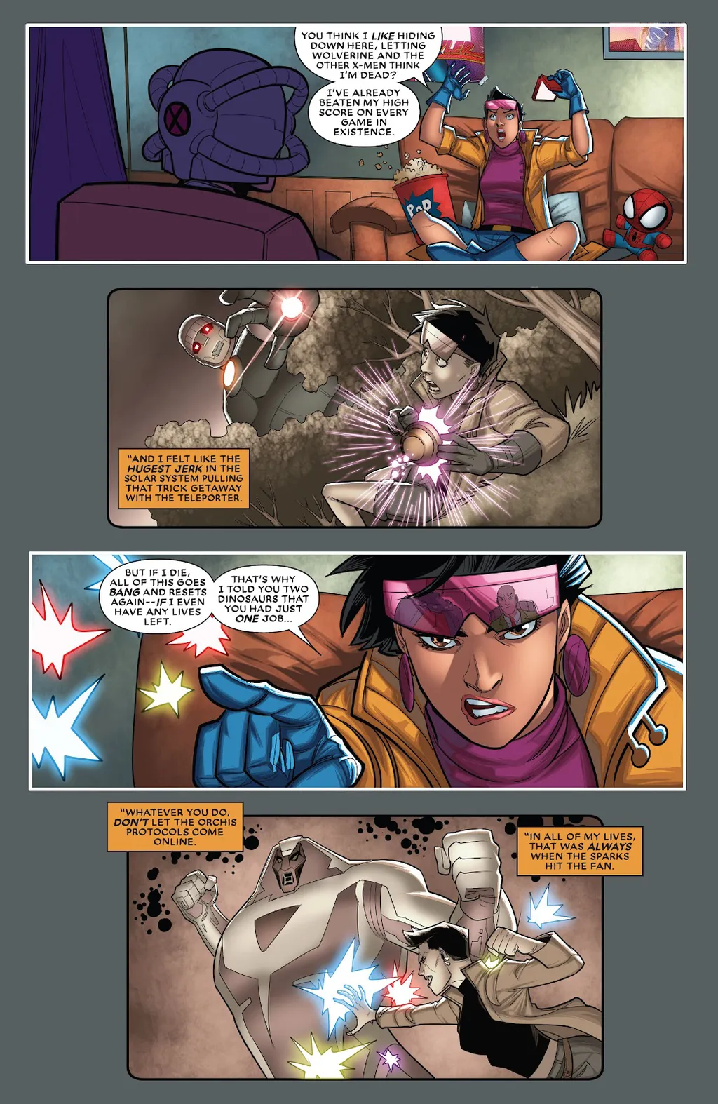 Cena de X-Men '92: House of XCII nº 1 mostra o novo superpoder de Jubileu (Imagem: Reprodução/Marvel)