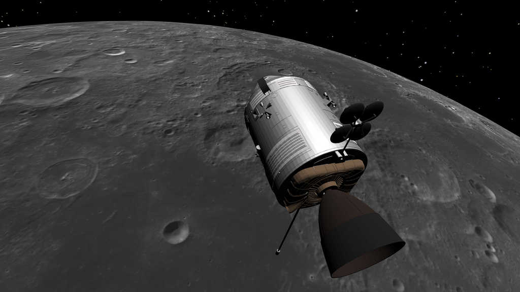 Conceito da Apollo 15 sobrevoando a Lua (Imagem: NASA)