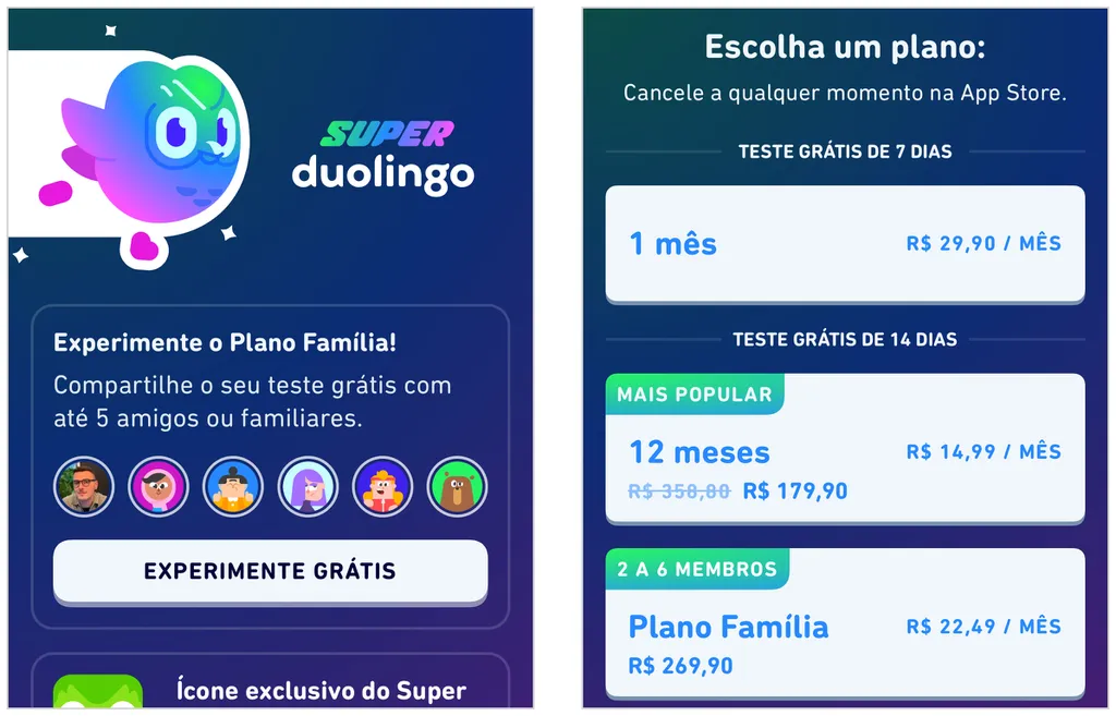Super Duolingo é versão paga da plataforma para aprender idiomas, com recursos extras (Captura de tela: Caio Carvalho)