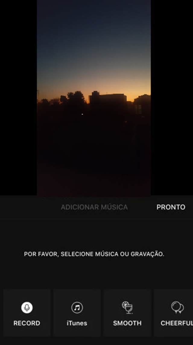Adicione músicas ao seu vídeo do IGTV diretamente do iTunes com o Vue (Captura de tela: Ariane Velasco)