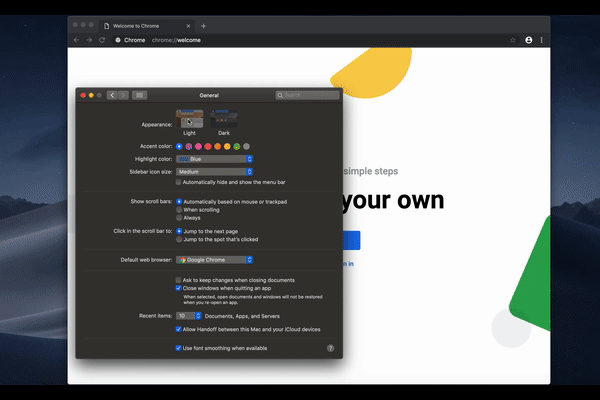 Modo escuro do Chrome no macOS (Imagem: 9to5Google)