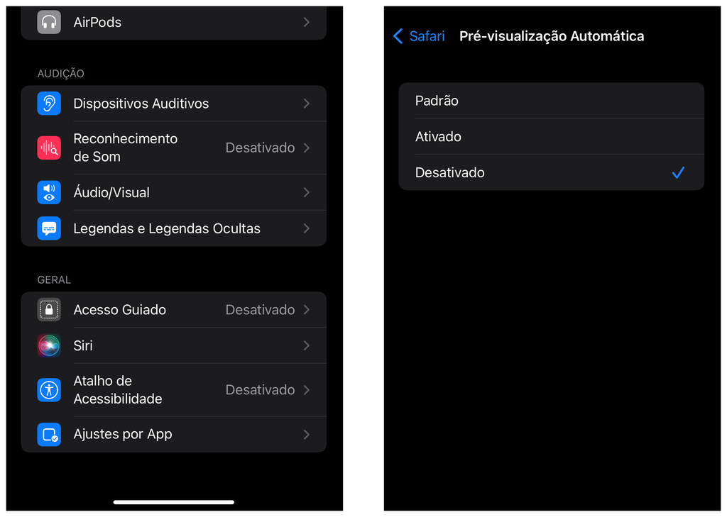 Desative a pré-visualização de vídeos no Safari para economizar bateria no iOS 15 (Captura de tela: Thiago Furquim)
