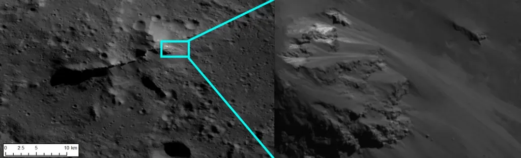 O material branco foi identificado como depósito de sal no interior da cratera Urvara (Imagem: Reprodução/NASA/JPL-Caltech/UCLA/MPS/DLR/IDA)