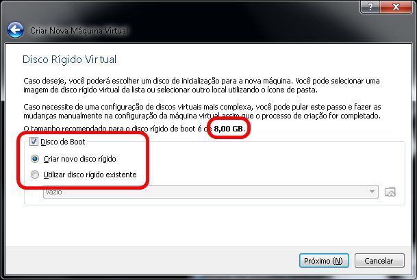 4 - Criação do novo disco virtual 4 - Criação do novo disco virtual