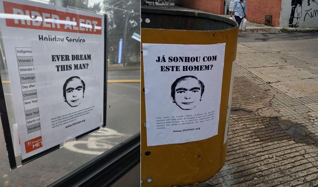 A face comum do This Man foi feita para ser distribuída por aí em cartazes; há relatos de sonhos com ele no Brasil, inclusive (Imagem: Reprodução/This Man)