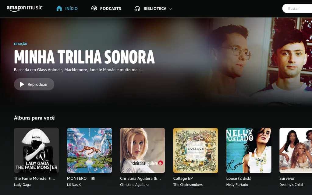 Amazon Music tem versões Music Free, Music Prime e Music Unlimted (Captura de tela: Caio Carvalho)