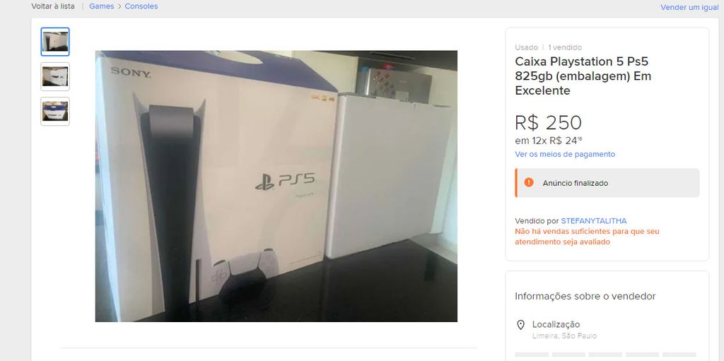 Caixas vazias de PS5 eram vendidas por US$ 1 mil no eBay