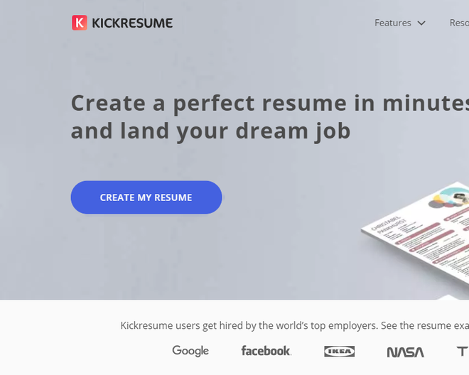 Currículo online: site Kickresume é uma ótima ferramenta (Captura de tela: Ariane Velasco)
