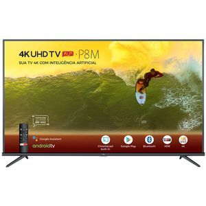 Smart TV 4K LED 50” TCL 50P8M Android Wi-Fi - Bluetooth HDR Inteligência Artificial 3 HDMI 2 USB [CASHBACK]