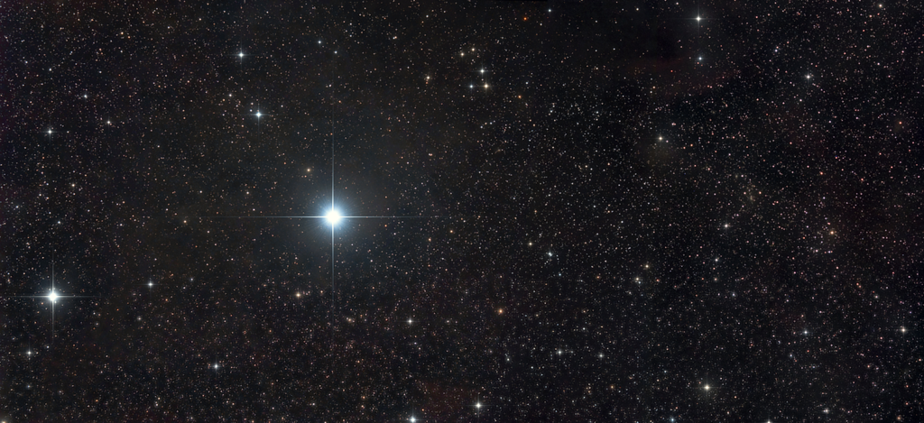 Panorama com Bellatrix, a terceira estrela mais brilhante da constelação de Órion (Imagem: Reprodução/Greg Parker/Jim Foster)