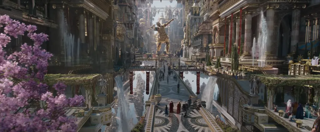 Primeiro vislumbre do Olimpo traz um mundo tão complexo quanto a própria Asgard (Imagem: Reprodução/Marvel Studios)