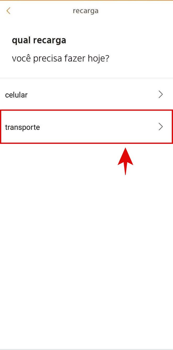 Escolha a opção "transporte". (Imagem: Jucyber/Captura de tela)