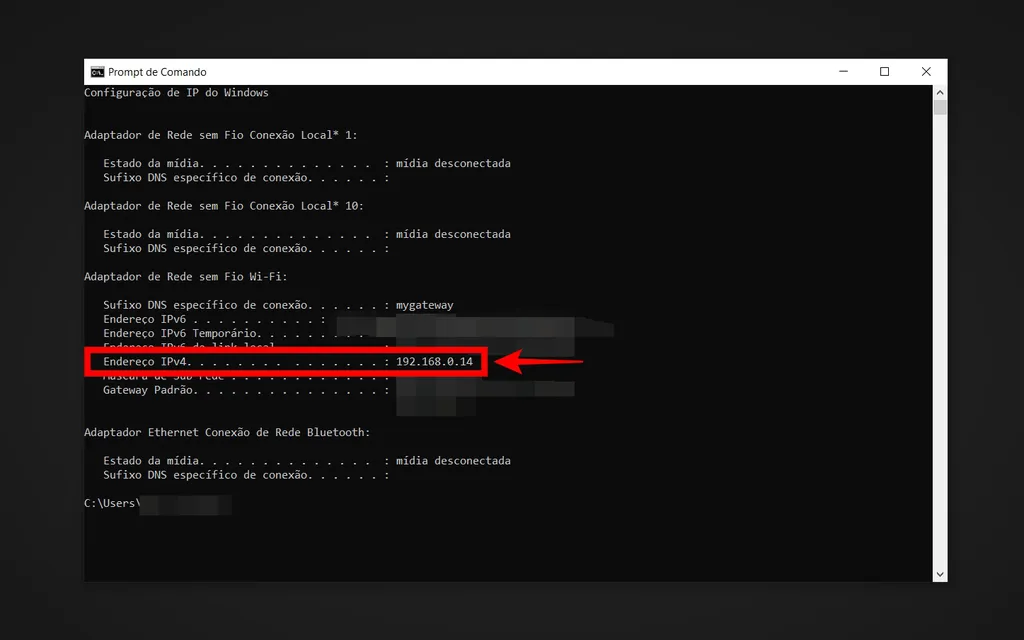 Como descobrir meu IP do PC no Windows (Captura de tela: Caio Carvalho)