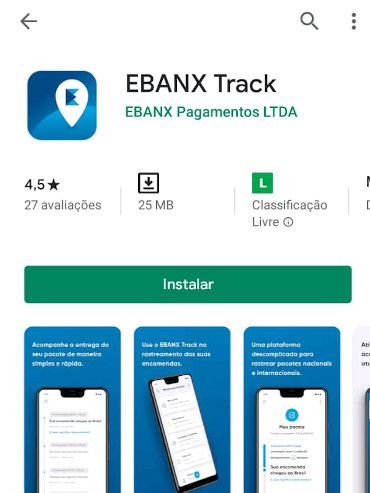 Baixe o EBANX Track diretamente da loja de seu smartphone (Captura de tela: Matheus Bigogno)