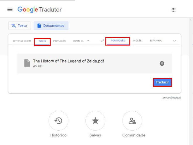 Como traduzir PDF usando o Google Tradutor?