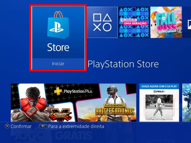 Abra o PS4 e acesse a loja da PSN (Captura de tela: Matheus Bigogno)